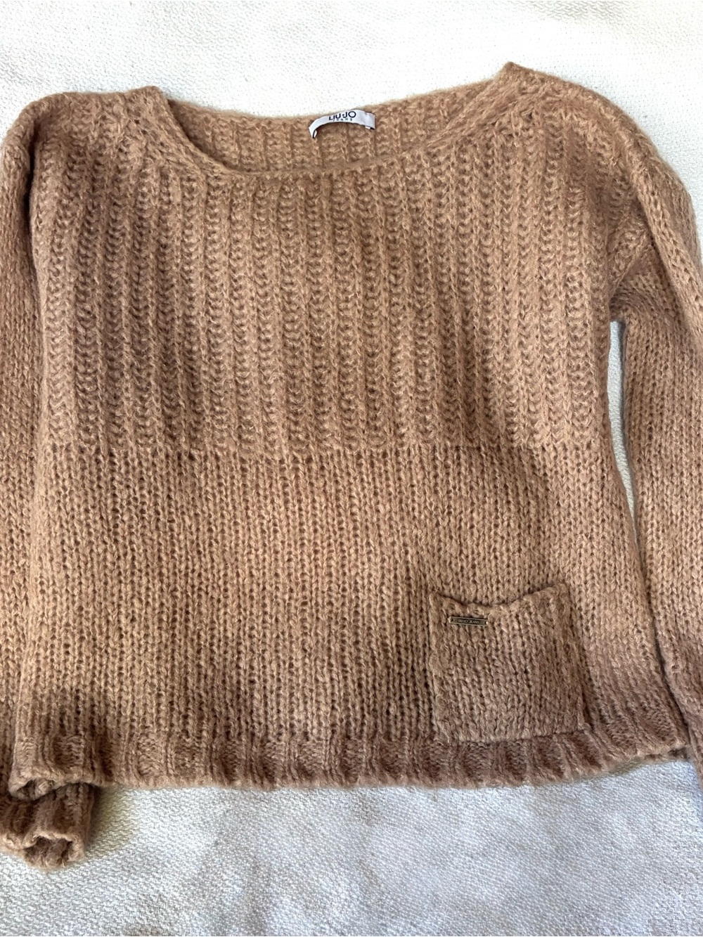 Liu Jo Jeans Mohair Wool Blend Chunky Knit Sweater Made in Italy Size M